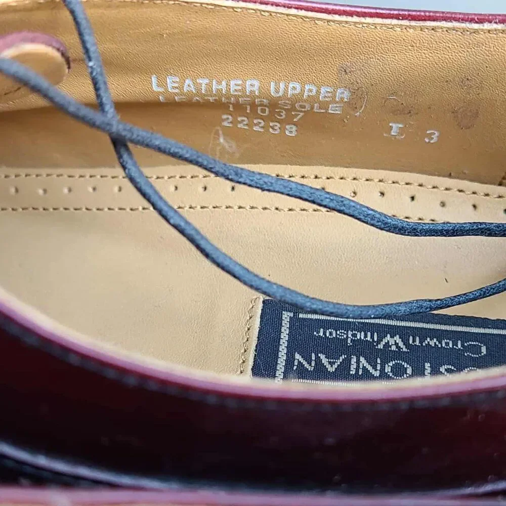 Bostonian Burgundy Houghton Leather Lace Shoes size 12 D NEW NIB NWT